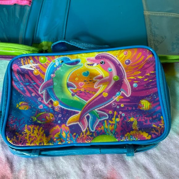 Lisa Frank Bundle Zip Up Binder Pouch Stickers Lollipop Chaser Dancing Dolphins - Picture 5 of 12